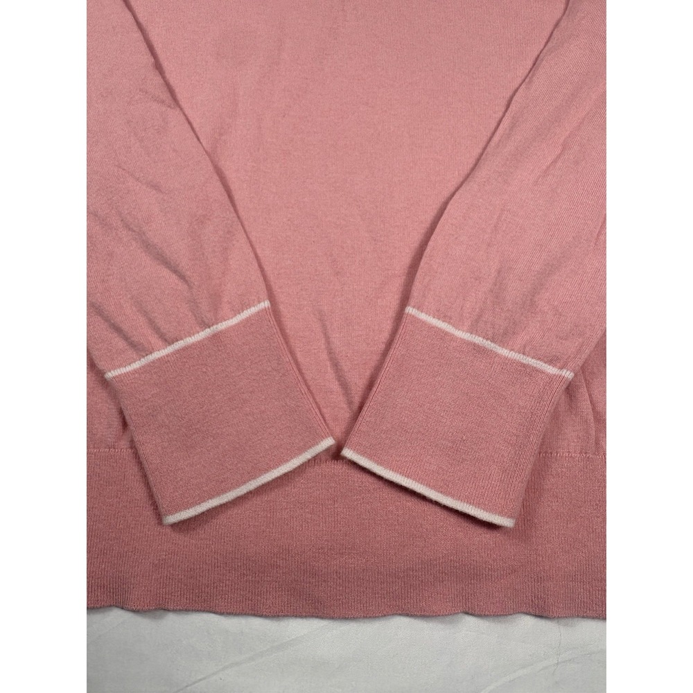 Vineyard Vines Heritage Tipped Cashmere Blend Sweater Palm Beach Pink Med Ladies - Picture 4 of 13